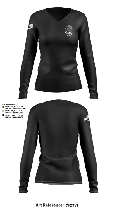 1345 20694842 Women's Long Sleeve V-neck Shirt - 6