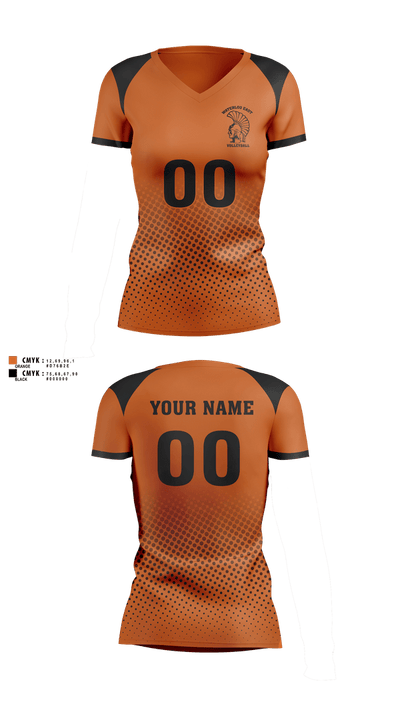Waterloo East Volleyball 11844990 Women's Short Sleeve V-neck Shirt - 1