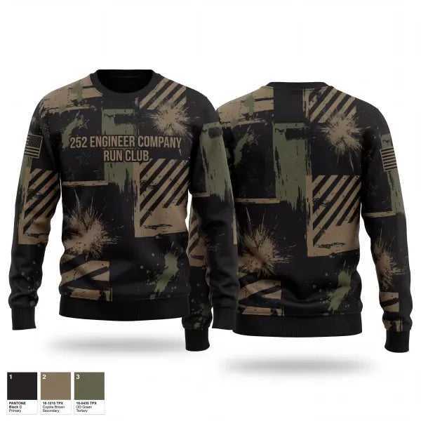 Crew Neck Sweatshirt, 252 Engineer Company, Army, Teamtime, Team time, sublimation, custom sports apparel, team uniforms, spirit wear, spiritwear, sports uniforms, custom shirts, team store, custom team store, fundraiser sports, apparel fundraiser