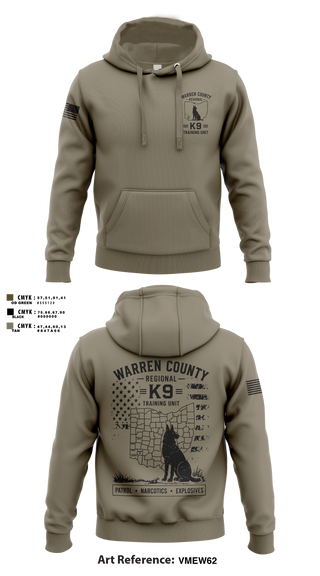 Hoodie, Warren County Sheriff’s Office K-9, Police, Teamtime, Team time, sublimation, custom sports apparel, team uniforms, spirit wear, spiritwear, sports uniforms, custom shirts, team store, custom team store, fundraiser sports, apparel fundraiser