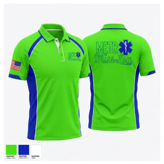 Short Sleeve Performance Polo, Metro Miss Lou EMS, EMS/EMT, Teamtime, Team time, sublimation, custom sports apparel, team uniforms, spirit wear, spiritwear, sports uniforms, custom shirts, team store, custom team store, fundraiser sports, apparel fundraiser