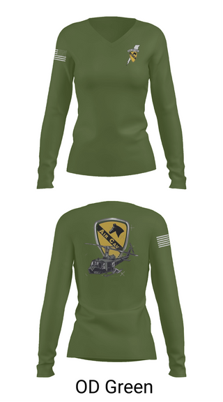 Womens Long Sleeve Vneck Shirt, 3227 aircav, Army, Teamtime, Team time, sublimation, custom sports apparel, team uniforms, spirit wear, spiritwear, sports uniforms, custom shirts, team store, custom team store, fundraiser sports, apparel fundraiser