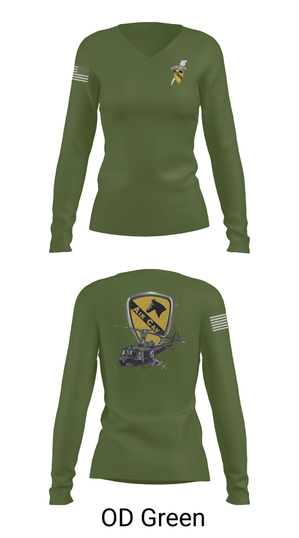 Womens Long Sleeve Vneck Shirt, 3227 aircav, Army, Teamtime, Team time, sublimation, custom sports apparel, team uniforms, spirit wear, spiritwear, sports uniforms, custom shirts, team store, custom team store, fundraiser sports, apparel fundraiser