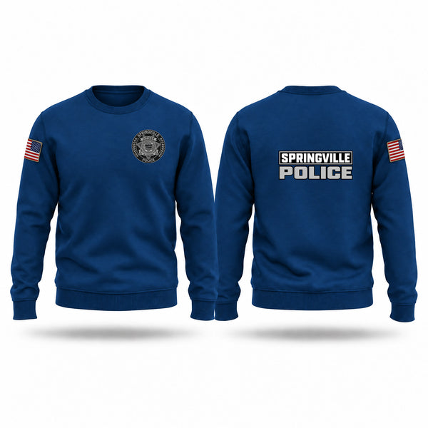Crew Neck Sweatshirt, Springville Police, Police, Teamtime, Team time, sublimation, custom sports apparel, team uniforms, spirit wear, spiritwear, sports uniforms, custom shirts, team store, custom team store, fundraiser sports, apparel fundraiser