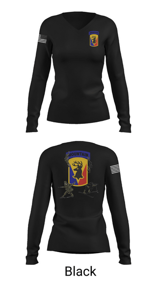 Womens Long Sleeve Vneck Shirt, 86th IBCT, Army, Teamtime, Team time, sublimation, custom sports apparel, team uniforms, spirit wear, spiritwear, sports uniforms, custom shirts, team store, custom team store, fundraiser sports, apparel fundraiser
