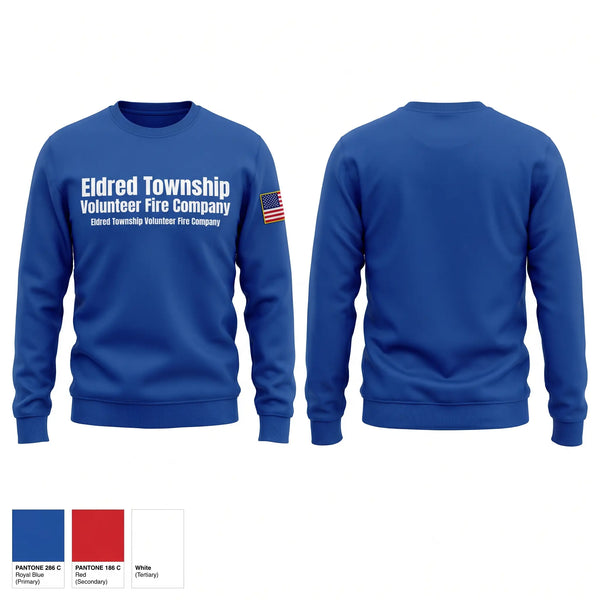Crew Neck Sweatshirt, Eldred Township Volunteer Fire Company, Fire Department, Teamtime, Team time, sublimation, custom sports apparel, team uniforms, spirit wear, spiritwear, sports uniforms, custom shirts, team store, custom team store, fundraiser sports, apparel fundraiser