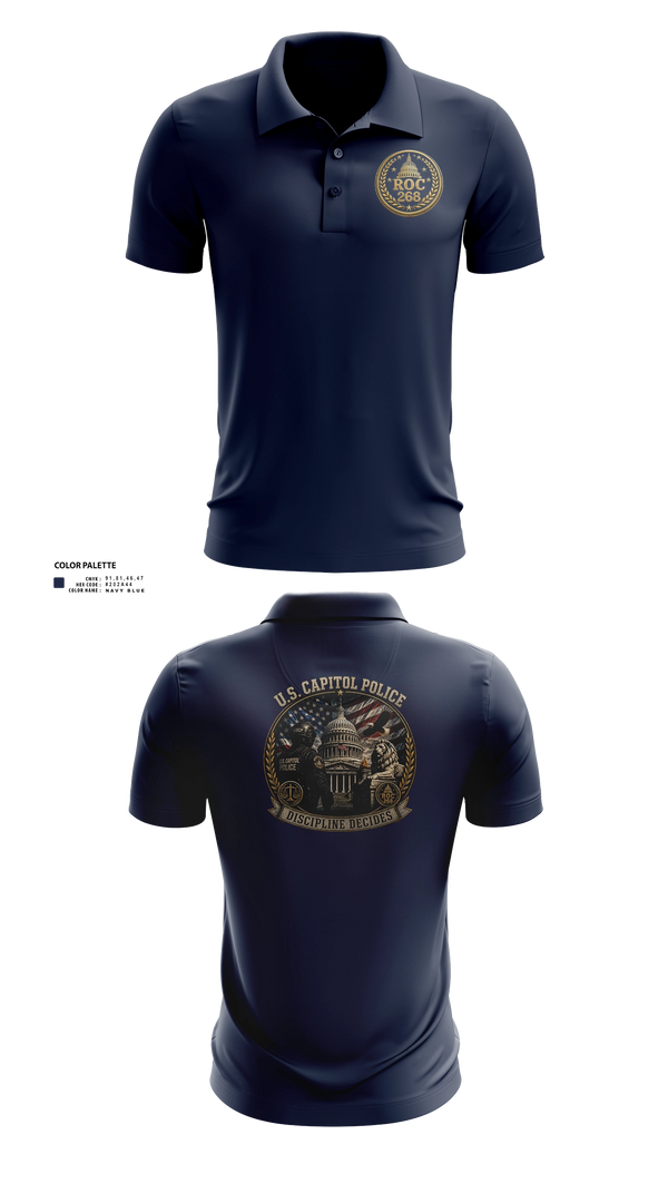 Short Sleeve Performance Polo, USCP ROC 268, Police, Teamtime, Team time, sublimation, custom sports apparel, team uniforms, spirit wear, spiritwear, sports uniforms, custom shirts, team store, custom team store, fundraiser sports, apparel fundraiser