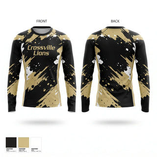 Long Sleeve Performance Shirt, Crossville Lions, Baseball, Teamtime, Team time, sublimation, custom sports apparel, team uniforms, spirit wear, spiritwear, sports uniforms, custom shirts, team store, custom team store, fundraiser sports, apparel fundraiser