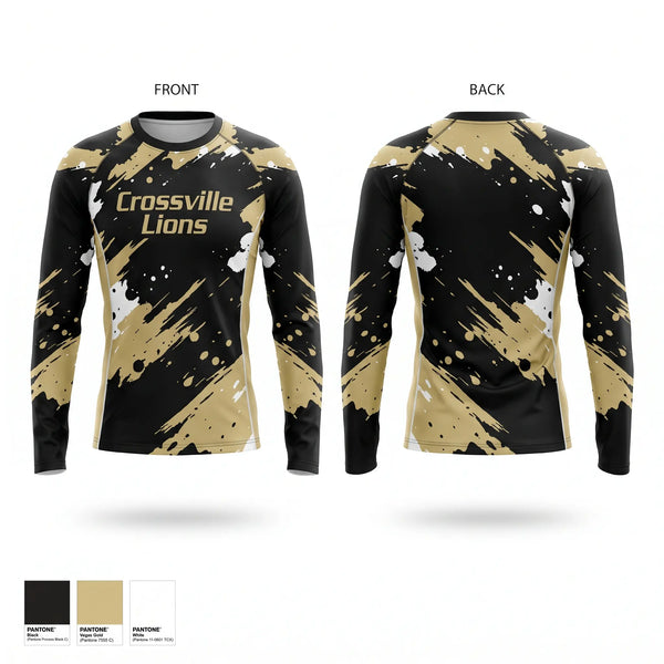 Long Sleeve Performance Shirt, Crossville Lions, Baseball, Teamtime, Team time, sublimation, custom sports apparel, team uniforms, spirit wear, spiritwear, sports uniforms, custom shirts, team store, custom team store, fundraiser sports, apparel fundraiser