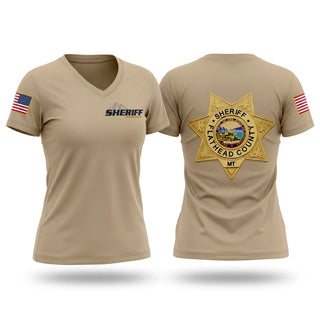 Womens Short Sleeve Vneck Shirt, Flathead County Sheriff's Office, Police, Teamtime, Team time, sublimation, custom sports apparel, team uniforms, spirit wear, spiritwear, sports uniforms, custom shirts, team store, custom team store, fundraiser sports, apparel fundraiser