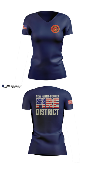 Womens Short Sleeve Vneck Shirt, NEW HAVEN - BERGER FIRE DISTRICT, Fire Department, Teamtime, Team time, sublimation, custom sports apparel, team uniforms, spirit wear, spiritwear, sports uniforms, custom shirts, team store, custom team store, fundraiser sports, apparel fundraiser