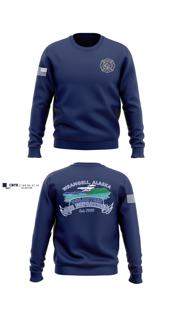 Crew Neck Sweatshirt, Wrangell Volunteer Fire Department, Fire Department, Teamtime, Team time, sublimation, custom sports apparel, team uniforms, spirit wear, spiritwear, sports uniforms, custom shirts, team store, custom team store, fundraiser sports, apparel fundraiser