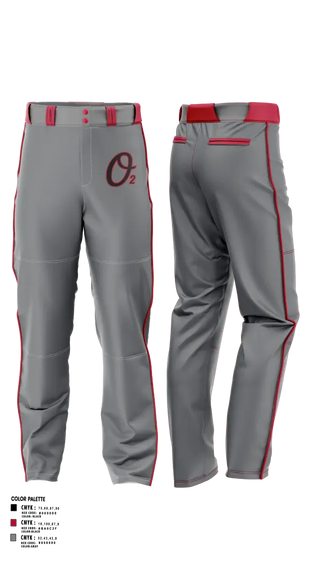 Baseball Pants, Colorado Oxygen, Baseball, Teamtime, Team time, sublimation, custom sports apparel, team uniforms, spirit wear, spiritwear, sports uniforms, custom shirts, team store, custom team store, fundraiser sports, apparel fundraiser