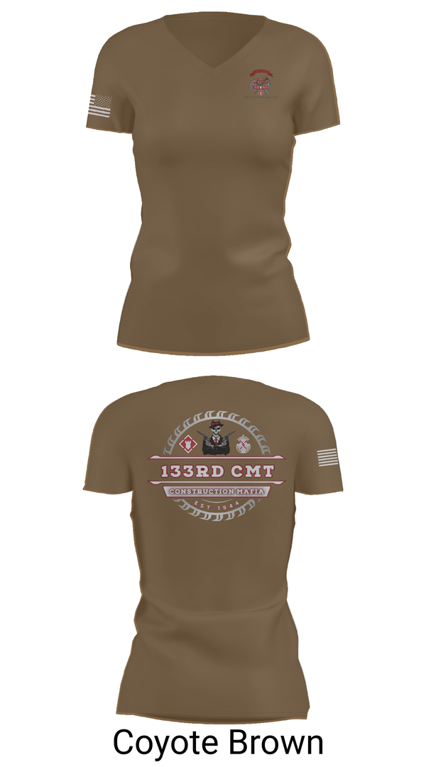 Womens Short Sleeve Vneck Shirt, 133rd Construction Management Team, , Teamtime, Team time, sublimation, custom sports apparel, team uniforms, spirit wear, spiritwear, sports uniforms, custom shirts, team store, custom team store, fundraiser sports, apparel fundraiser