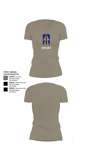 Womens Short Sleeve Vneck Shirt, 76th IBCT, , Teamtime, Team time, sublimation, custom sports apparel, team uniforms, spirit wear, spiritwear, sports uniforms, custom shirts, team store, custom team store, fundraiser sports, apparel fundraiser