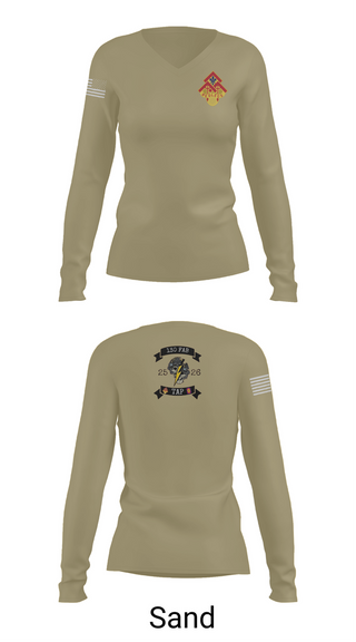 Womens Long Sleeve Vneck Shirt, 130th FAB Target Acquisition Platoon, , Teamtime, Team time, sublimation, custom sports apparel, team uniforms, spirit wear, spiritwear, sports uniforms, custom shirts, team store, custom team store, fundraiser sports, apparel fundraiser