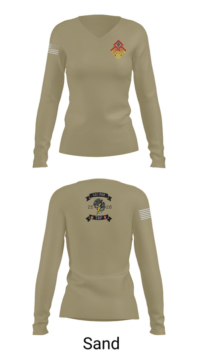 130th FAB Target Acquisition Platoon 22737787 Women's Long Sleeve V-neck Shirt - 92