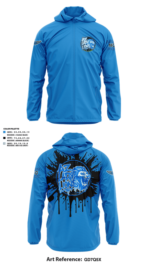 Windbreaker, AZ Lady Lions, Spirit Store, Teamtime, Team time, sublimation, custom sports apparel, team uniforms, spirit wear, spiritwear, sports uniforms, custom shirts, team store, custom team store, fundraiser sports, apparel fundraiser