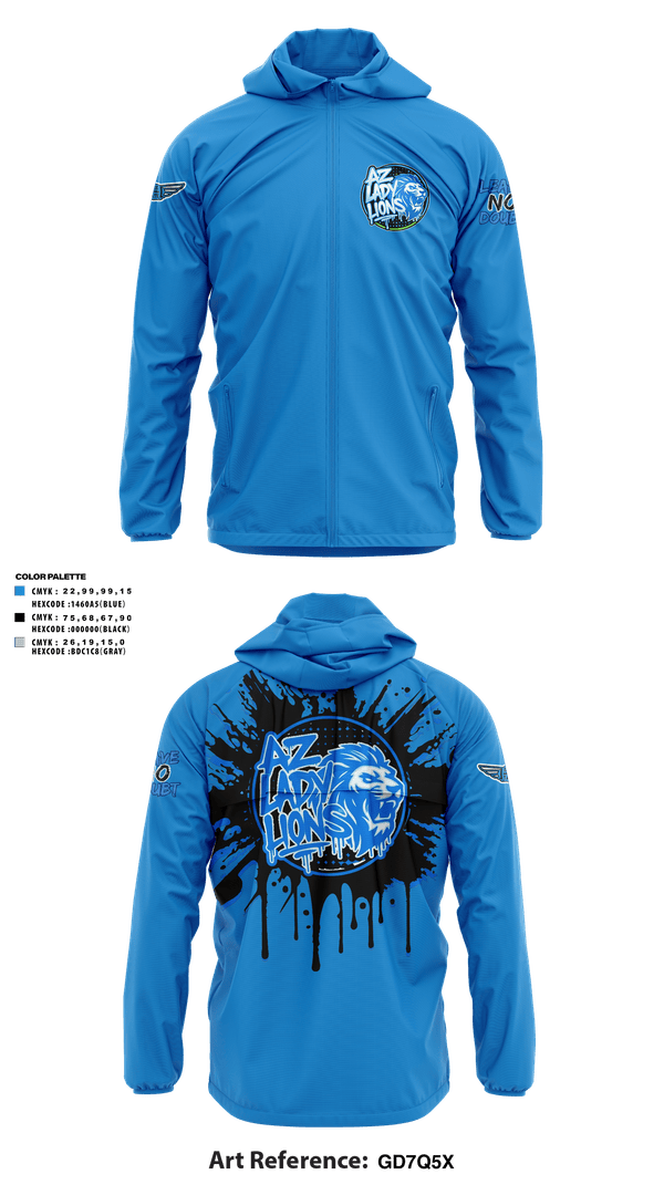 Windbreaker, AZ Lady Lions, Spirit Store, Teamtime, Team time, sublimation, custom sports apparel, team uniforms, spirit wear, spiritwear, sports uniforms, custom shirts, team store, custom team store, fundraiser sports, apparel fundraiser