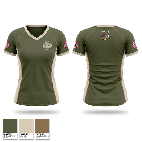 Womens Short Sleeve Vneck Shirt, Genesis Health Clubs, , Teamtime, Team time, sublimation, custom sports apparel, team uniforms, spirit wear, spiritwear, sports uniforms, custom shirts, team store, custom team store, fundraiser sports, apparel fundraiser