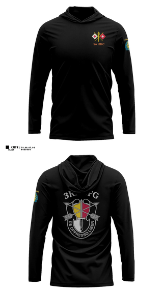 Long Sleeve hooded sunshirt, S6 HHC 3SFG(A), Army, Teamtime, Team time, sublimation, custom sports apparel, team uniforms, spirit wear, spiritwear, sports uniforms, custom shirts, team store, custom team store, fundraiser sports, apparel fundraiser