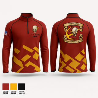 Quarter Zip Jacket, 11th Marines CBR, , Teamtime, Team time, sublimation, custom sports apparel, team uniforms, spirit wear, spiritwear, sports uniforms, custom shirts, team store, custom team store, fundraiser sports, apparel fundraiser