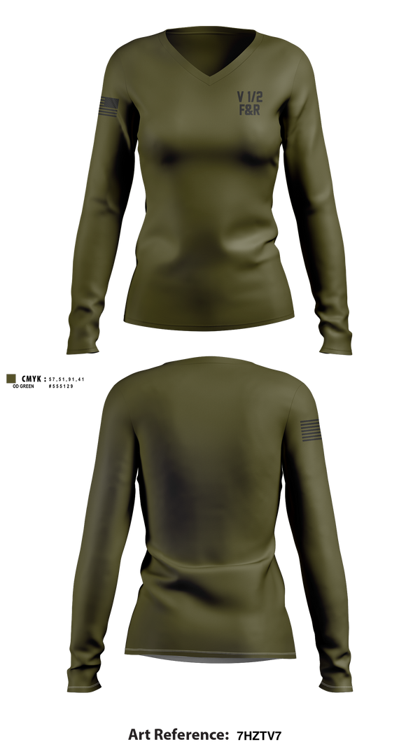 Womens Long Sleeve Vneck Shirt, V1/2 F&R, Marines, Teamtime, Team time, sublimation, custom sports apparel, team uniforms, spirit wear, spiritwear, sports uniforms, custom shirts, team store, custom team store, fundraiser sports, apparel fundraiser