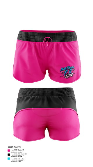Womens Shorts, North Florida Spark, Softball, Teamtime, Team time, sublimation, custom sports apparel, team uniforms, spirit wear, spiritwear, sports uniforms, custom shirts, team store, custom team store, fundraiser sports, apparel fundraiser