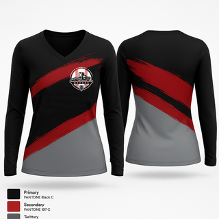 Womens Long Sleeve Vneck Shirt, team name, Baseball, Teamtime, Team time, sublimation, custom sports apparel, team uniforms, spirit wear, spiritwear, sports uniforms, custom shirts, team store, custom team store, fundraiser sports, apparel fundraiser