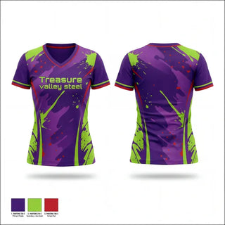 Womens Short Sleeve Vneck Shirt, Treasure valley steel, Baseball, Teamtime, Team time, sublimation, custom sports apparel, team uniforms, spirit wear, spiritwear, sports uniforms, custom shirts, team store, custom team store, fundraiser sports, apparel fundraiser