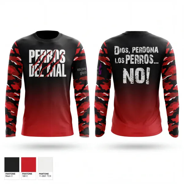 Long Sleeve Performance Shirt, PERROS DEL MAL, Men's Soccer, Teamtime, Team time, sublimation, custom sports apparel, team uniforms, spirit wear, spiritwear, sports uniforms, custom shirts, team store, custom team store, fundraiser sports, apparel fundraiser