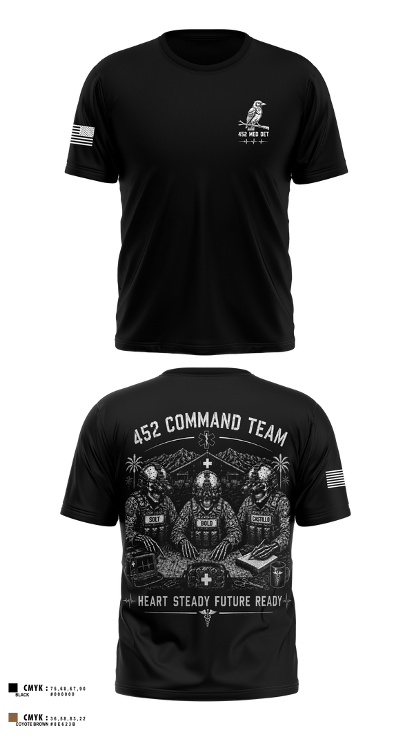 Old School Cotton Feel Shirt, 452 MED DET, Army, Teamtime, Team time, sublimation, custom sports apparel, team uniforms, spirit wear, spiritwear, sports uniforms, custom shirts, team store, custom team store, fundraiser sports, apparel fundraiser