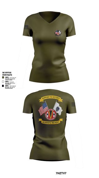 Womens Short Sleeve Vneck Shirt, HHC 151st RSG, Army, Teamtime, Team time, sublimation, custom sports apparel, team uniforms, spirit wear, spiritwear, sports uniforms, custom shirts, team store, custom team store, fundraiser sports, apparel fundraiser