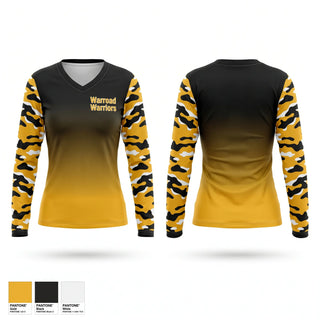 Womens Long Sleeve Vneck Shirt, Warroad Warriors, Softball, Teamtime, Team time, sublimation, custom sports apparel, team uniforms, spirit wear, spiritwear, sports uniforms, custom shirts, team store, custom team store, fundraiser sports, apparel fundraiser