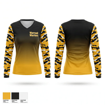 Warroad Warriors Women's Long Sleeve V-neck Shirt - 1
