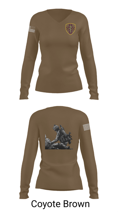 7455th MORU 95873552 Women's Long Sleeve V-neck Shirt - 17