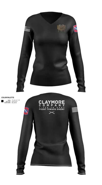 C CO 1-138 IN REGT 407460 Women's Long Sleeve V-neck Shirt - 100