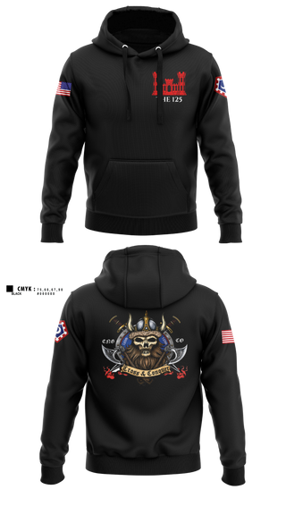 Hoodie, 125 ENGINEER COMPANY, National Guard, Teamtime, Team time, sublimation, custom sports apparel, team uniforms, spirit wear, spiritwear, sports uniforms, custom shirts, team store, custom team store, fundraiser sports, apparel fundraiser