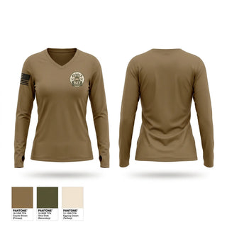 Womens Long Sleeve Vneck Shirt, 71ST CBRN SUPPLY, Army, Teamtime, Team time, sublimation, custom sports apparel, team uniforms, spirit wear, spiritwear, sports uniforms, custom shirts, team store, custom team store, fundraiser sports, apparel fundraiser