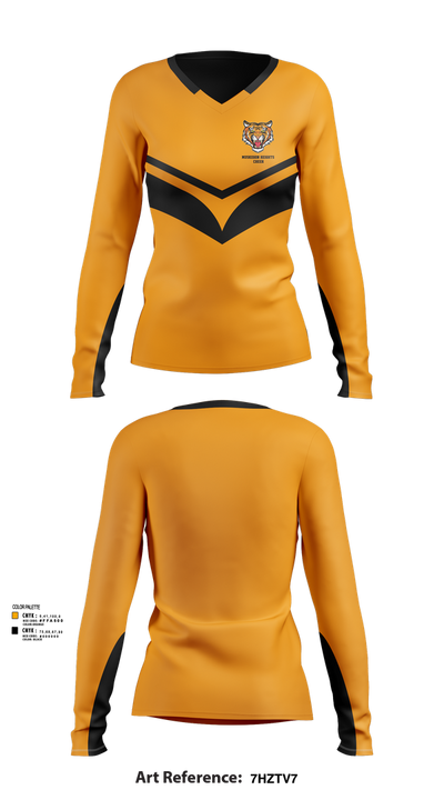 Muskegon Heights Cheer 51481055 Women's Long Sleeve V-neck Shirt - 52