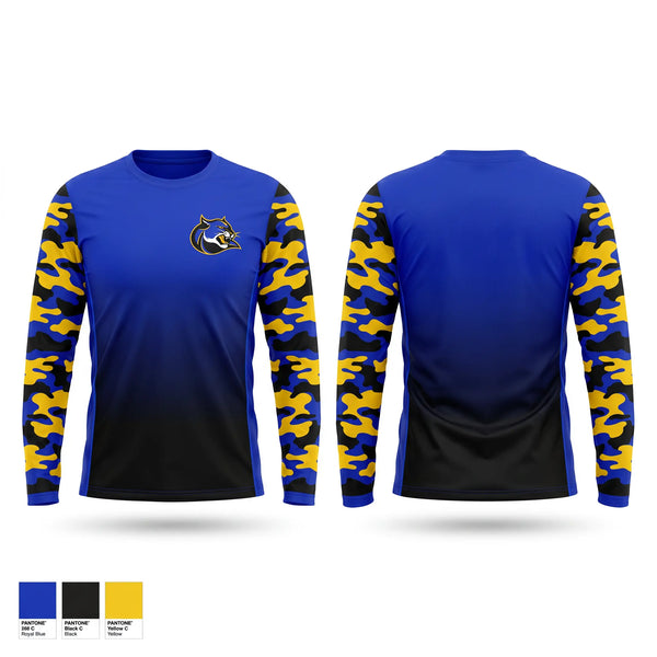 Long Sleeve Performance Shirt, Dr. Henry A Wise Jr. High School, Track & Field, Teamtime, Team time, sublimation, custom sports apparel, team uniforms, spirit wear, spiritwear, sports uniforms, custom shirts, team store, custom team store, fundraiser sports, apparel fundraiser