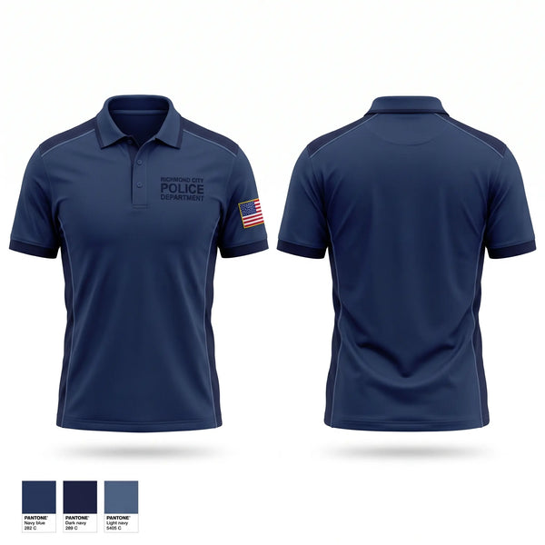 Short Sleeve Performance Polo, Richmond City Police Department, Police, Teamtime, Team time, sublimation, custom sports apparel, team uniforms, spirit wear, spiritwear, sports uniforms, custom shirts, team store, custom team store, fundraiser sports, apparel fundraiser