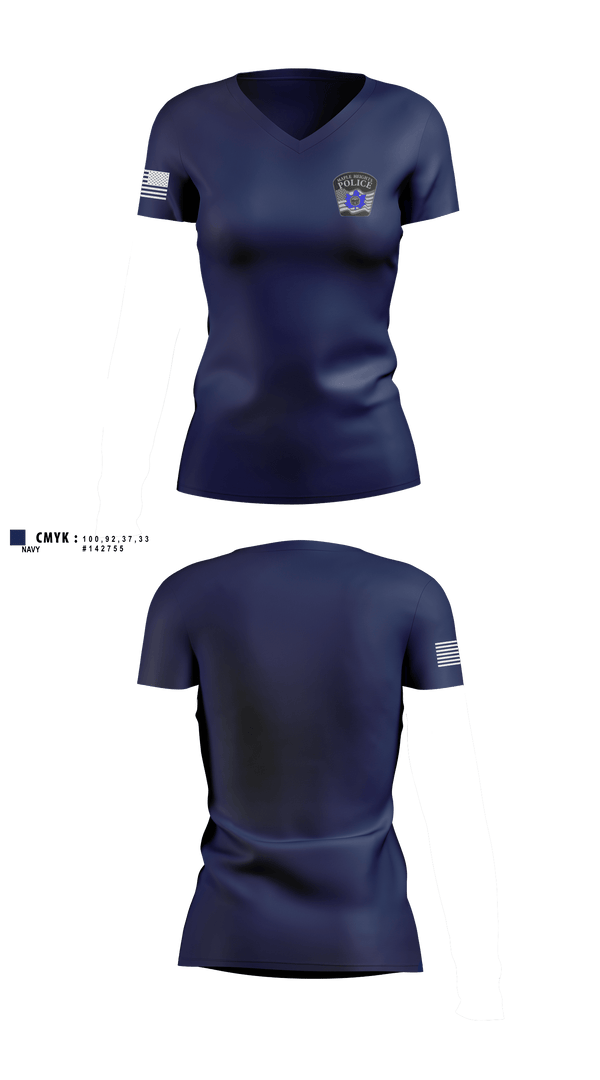 Womens Short Sleeve Vneck Shirt, Maple Heights Police Department, Police, Teamtime, Team time, sublimation, custom sports apparel, team uniforms, spirit wear, spiritwear, sports uniforms, custom shirts, team store, custom team store, fundraiser sports, apparel fundraiser