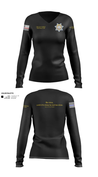 Womens Long Sleeve Vneck Shirt, Stafford County Fire Marshal's Office, Police, Teamtime, Team time, sublimation, custom sports apparel, team uniforms, spirit wear, spiritwear, sports uniforms, custom shirts, team store, custom team store, fundraiser sports, apparel fundraiser