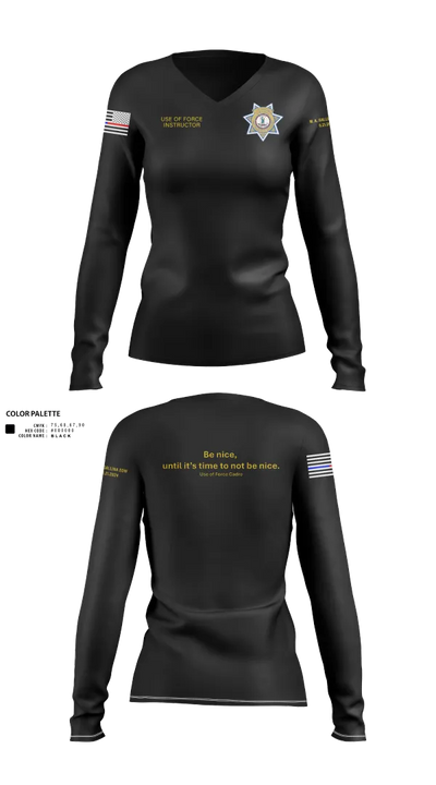 VFMA Use of Force Women's Long Sleeve V-neck Shirt - 500