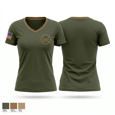 Womens Short Sleeve Vneck Shirt, United States Border Patrol, Police, Teamtime, Team time, sublimation, custom sports apparel, team uniforms, spirit wear, spiritwear, sports uniforms, custom shirts, team store, custom team store, fundraiser sports, apparel fundraiser