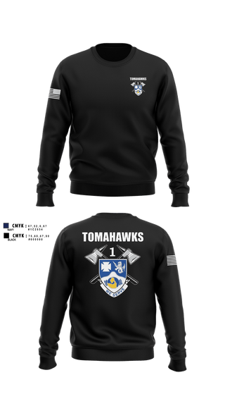 Crew Neck Sweatshirt, TOMAHAWKS 1-23 IN, Army, Teamtime, Team time, sublimation, custom sports apparel, team uniforms, spirit wear, spiritwear, sports uniforms, custom shirts, team store, custom team store, fundraiser sports, apparel fundraiser