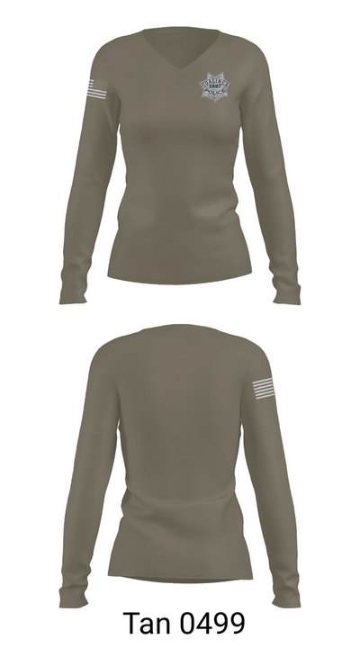 Coalinga Police Department Women's Long Sleeve V-neck Shirt - 73
