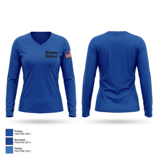 Womens Long Sleeve Vneck Shirt, Wagon Mound, Fire Department, Teamtime, Team time, sublimation, custom sports apparel, team uniforms, spirit wear, spiritwear, sports uniforms, custom shirts, team store, custom team store, fundraiser sports, apparel fundraiser