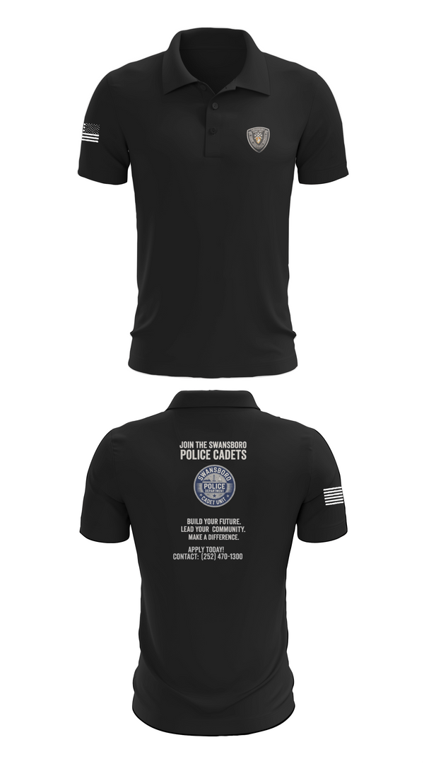 Short Sleeve Performance Polo, Swansboro police cadets, Police, Teamtime, Team time, sublimation, custom sports apparel, team uniforms, spirit wear, spiritwear, sports uniforms, custom shirts, team store, custom team store, fundraiser sports, apparel fundraiser